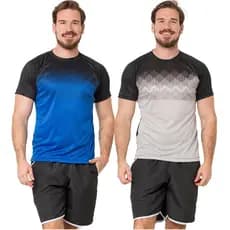 KIT 2 CAMISETA MASCULINA DRYFIT CASUAL PARA TREINO CORRIDA ACADEMIA CROSSFIT ESPORTE FUTEBOL