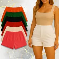 Short Zar Alfaiataria Cintura Alta Feminino Verão