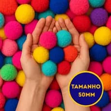 Kit 50 Pompom com 50mm Bolinha Pompons de Pelúcia Macia DIY Enfeite Artesanato Colorido Decorativo