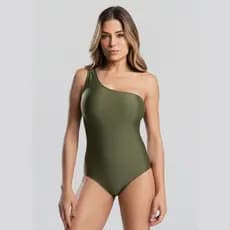 Maiô Natação Feminino Ombro Só em Lycra Brilho Poliamida Mula Manca Praia Nula Manga Body Bori Bore