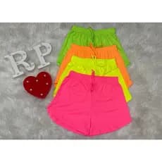 Shorts feminino malha canelada Neon moda Praia