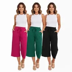 Calça Pantacourt Tecido Duna Liso Estilo Blogueira Elegante