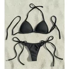 Biquíni Feminino Canelado Comfort Premium - Top + Calcinha Fio Dental - Sem Bojo