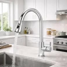 Torneira Gourmet Monocomando Com Extensor Ducha Pull Down Ducha Spray Arejador Articulado - Variação