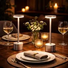 Kit 2 Luminárias de Mesa Candeeiro Led Sem Fio Recarregável