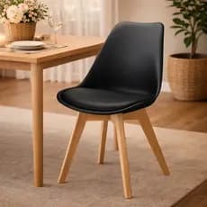 Cadeira Charles Eames Leda Design Wood Estofada Best Chair Base Madeira Luxo e Elegância