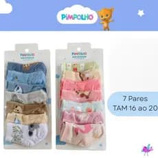 Kit meia bebê Pimpolho TAM 16 ao 20  menino e menina