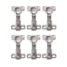 Kit 6 Dobradiça Curva 26mm Alta Porta Armário Móveis com Calço