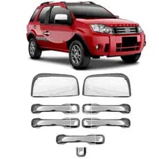 Kit Cromado Capas De Retrovisores Maçanetas Ecosport 2003 A 2012