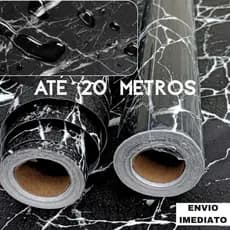 Papel de Parede Adesivo 3D Marmore Preto Exclusivo Pra Quarto Sala Cozinha Móveis 5, 10, 20 Metros