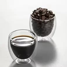 Kit 02 Copos De Vidro Parede Dupla 80ml, Bebida Quente E Fria Copo Chá Café Expresso, Diferentes