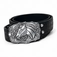 Cinto Country Cowboy Vaquejada Couro Sintetico  Legítimo com Fivela Western Masculino e Feminino