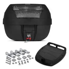 Baú Bauleto Para Motocicleta 28 Litros Modelo Smart Box Automotivo Trava De Segurança Preto com Lente Cristal - Pro Tork