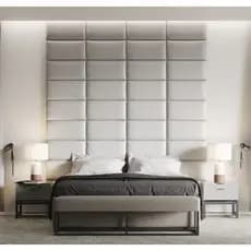 Cabeceira em Placas 50x30 Estofadas Autocolantes - Cama Solteiro, Casal, Queen e King