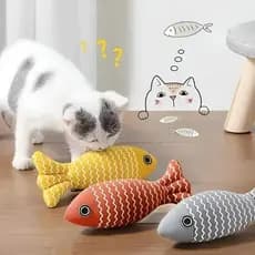 Peixe de Pelúcia para Gatos – Brinquedo Interativo e Resistente, Ideal p/ Mordidas e Dentição de Gatinhos