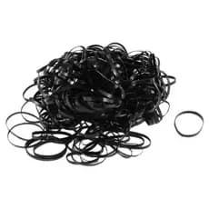 Elástico de Silicone para Cabelo Preto em Pacote de 200 unidades Rabico Linguinha para Penteados e Tranças