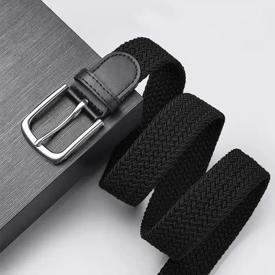 Cinto Elástico Traçado Tamanho Único Unissex Preto Ajustável até 130cm Cinto Plus Size Para Homens Sem Furo Esporte Fino