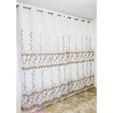 Cortina voal bordada p/ sala ou quarto 3,00 Larg × 2,60 de Alt - PROMOÇÃO