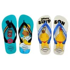 Chinelo Havaianas Simpsons FC Homer Original Masculino Confortável Estampado