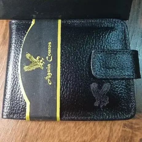 Carteira Masculina 100% Couro Legítimo Premium Preto Com Fecho e Porta Documentos Completa