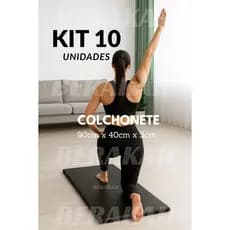 KIT 10 Colchonete de Academia - 90x40x3cm D23/D28 Academia, Ginástica, Creche, Exercício Físico
