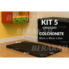 Kit 5 Colchonetes D23 90x40x2cm Espuma para Academia, Creche, Escola e Atividades Físicas