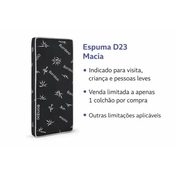 Colchão Cama Auxiliar Solteiro DENSIDADE 23  78 ou 88x188x12cm Visita, Viagem, Criança, Bicama Leve