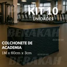 Kit 10 Colchonetes Academia 100x60x3cm Espuma  Impermeável com Capa Lavável