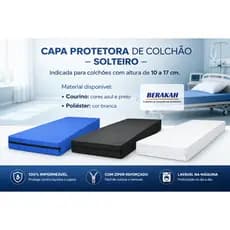 Capa Protetora Colchão Solteiro Courino Azul Impermeável com Zíper – Fácil de Limpar