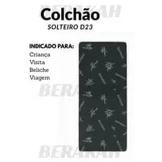 Colchão Solteiro D23 88 ou 78 x188x12cm Visita, Bicama, Leve, Confortável