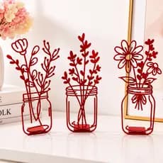 Enfeite Vaso De Flores Decorativo De Rack Kit Com 3