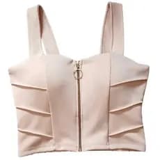 Cropped Feminino Suplex Com Bojo e Zíper Moda feminina Tendencia Verão