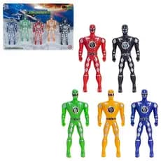 Brinquedo Boneco - Tipo Power Rangers Heroi Kit Com 5 Pecas - Guerreiros Lendarios