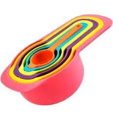 Colher Medidora De Plastico Colors Com 6 Pecas 7,5/15/80/85/125/250ml