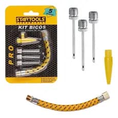 Kit Bicos Para Encher Bolas Boia Agulha P/ Bola Rosqueável