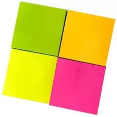 ADESIVO/bloco de notas P/RECADO 3,8x3,8cm NEON CORES C/100FLS
