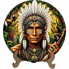 Mandala Caboclo Pena Branca - Arte Estilo Vitral