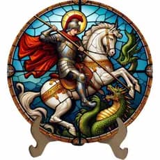 Mandala São Jorge - Arte Estilo Vitral