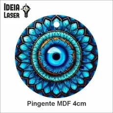 Mandala Mau-Olhado Olho Grego Mod1 - Pingente MDF - Arte Estilo Vitral