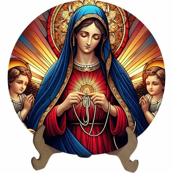 Mandala Nossa Senhora Desatadora de Nós - Arte Estilo Vitral