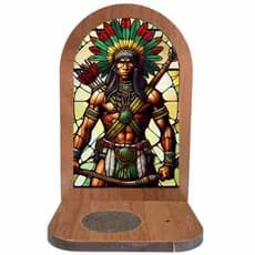 Altar Congá Caboclo Tupinambá em MDF - Arte Estilo Vitral