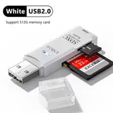 Leitor de cartão USB 2.0 2 em 1 para SD leitor de cartão de memória unidade flash USB adaptador para