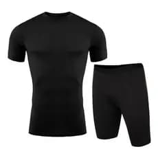 Conjunto camisa e bermuda térmica masculina segunda pele proteção UV