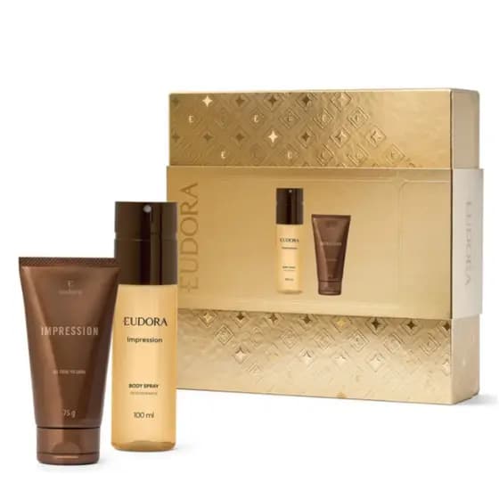 Presente Impression Eudora Para Homens: Gel Creme Pós Barba 75g + Desodorante Body Spray 100ml