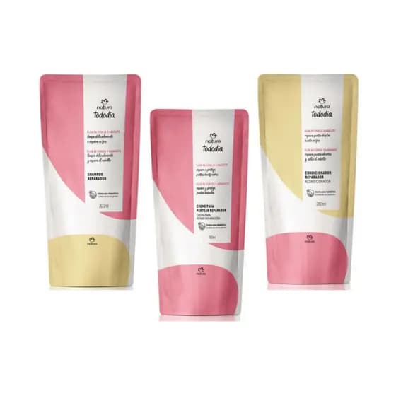 Combo Tododia Natura Shampoo + Condicionador + Creme Flor de Cereja e Abacate