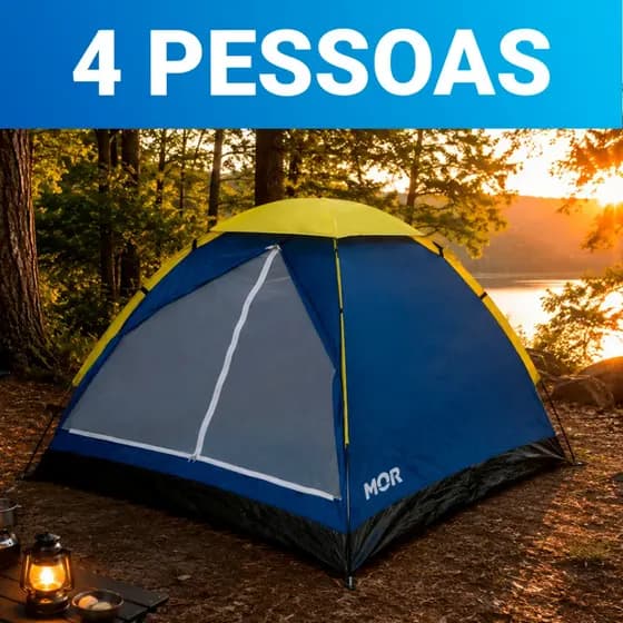 Barraca De Camping MOR 4 Pessoas Iglu Impermeável C/ Bolsa Acampamento Praia Campíng Lazer Qualidade