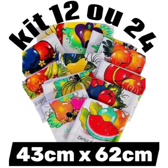 Panos De Prato grande bainha 4 lados Estampado 0,42cmX0,63cm estampas sortidos 100% algodão