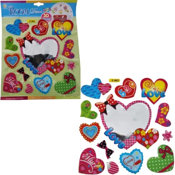 Cartela De Adesivos 3d Diversos Desenhos Room Decor Kids Foam
