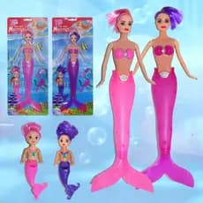 Boneca Sereia The Mini Mermaids Com Led + Filha E Acessórios