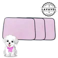 3 Banheiro para Cães Tecido Ecológico 70x50 Rosa - 200 Lavagens - Inteligente